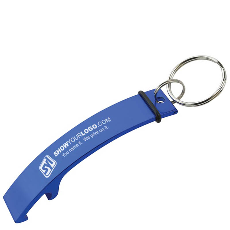 Aluminum Bottle Opener Advertising Keychains - Blue