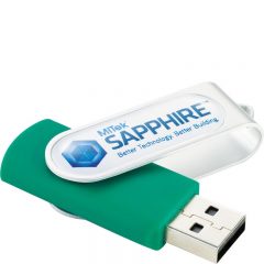 Domeable Rotate Flash Drive 1GB - Green