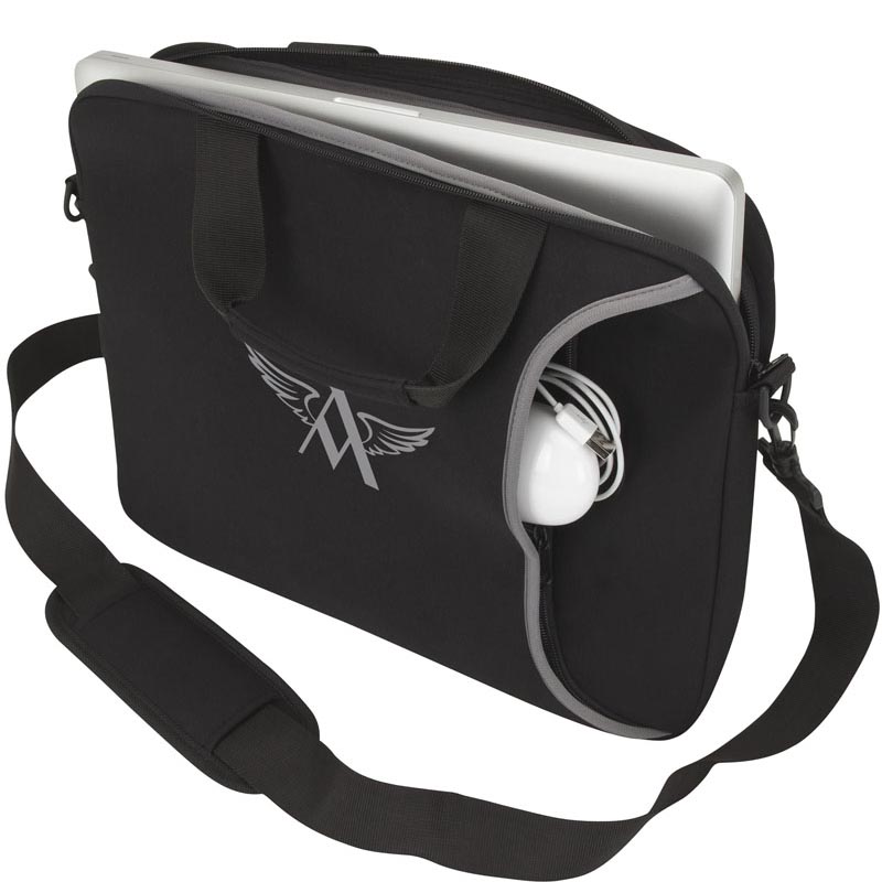 Mombasa Laptop Case with Shoulder Strap - Black