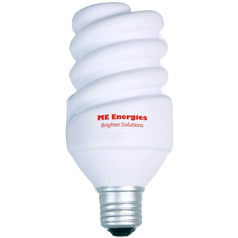 Advertising CFL Lightbulb Stress Ball - White