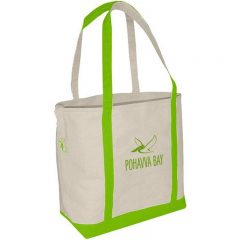 Small Accent Boat Tote - Lime Green