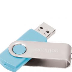 Logoed Flash Drives - Sky Blue
