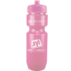 Bike Bottle with Push/Pull Lid – 22 oz - bikebottlepinkpinklid