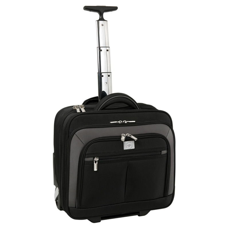 Wheeled Ferraro Tote w/Compu-Sleeve - black 2