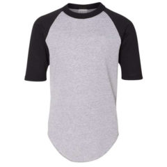 Youth Augusta Sportswear Three-Quarter Sleeve Baseball Jersey - black