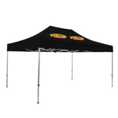 Premium 10′ x 15′ Event Tent Kit with Two Location Full Color Imprint - black