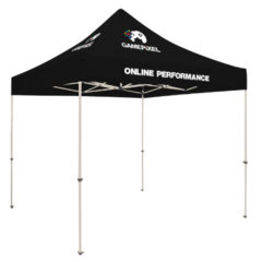 Standard 10′ x 10′ Event Tent Kit with Three Location Full-Color Imprint - black