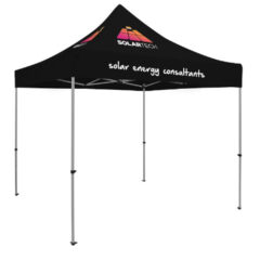 Premium 10′ x 10′ Event Tent Kit with Three Location Full-Color Imprint - black