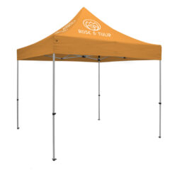 Premium 10′ x 10′ Event Tent Kit with Two Location Full-Color Imprint - blazeOrange
