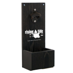 Wall Mounted Bottle Opener with Slide-Out Wood Cap Catcher - bottleopener2