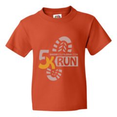 Youth Fruit of the Loom Printed T Shirts - burnt orant