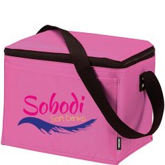 Koozie Basic 6 Pack Coolers with Logo - Pink