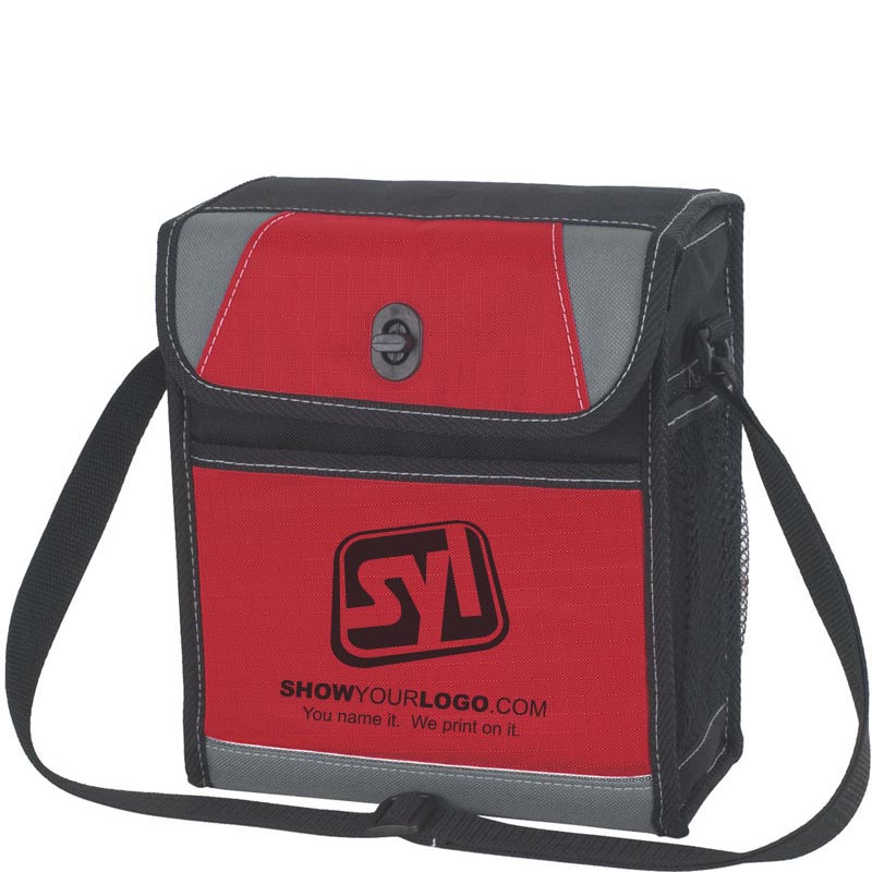 Deluxe Lunch Bag Coolers with Printed Logo - Red