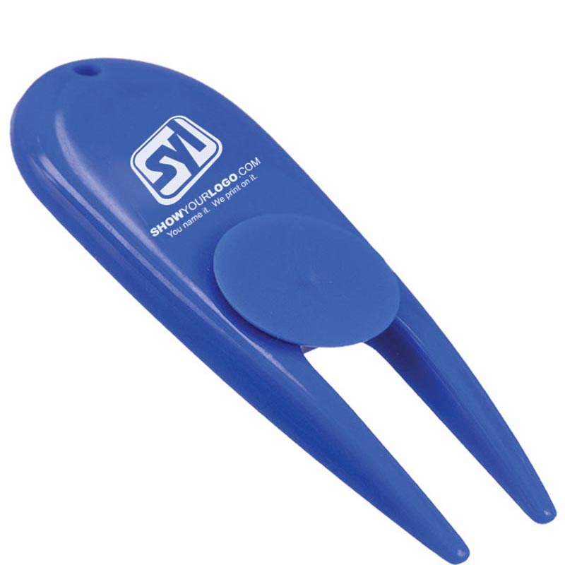 Divot Repair Tool with Ball Marker - Blue