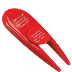 Divot Repair Tool with Ball Marker - Red
