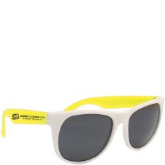 Custom Printed Sunglasses - White Yellow