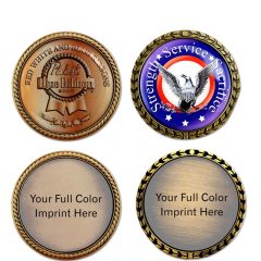 Full Color Coin with Wreath Border - Group