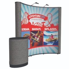 Curved Show ‘N Rise Floor Display Kit Mural with Fabric Ends – 8’ - charcoal