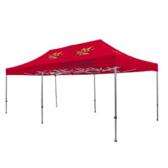 Premium Tent Kit – 3 Location Imprint – 10′ x 20′ - cherry