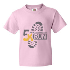 Youth Fruit of the Loom Printed T Shirts - classic pink