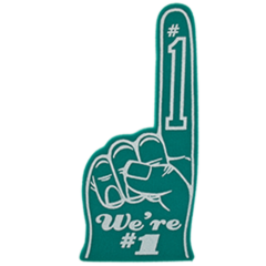 Classic Number One Foam Finger – 16 inch - classicnumberonefingerkellygreen