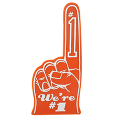 Classic Number One Foam Finger – 16 inch - classicnumberonefingerorange