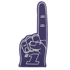 Classic Number One Foam Finger – 16 inch - classicnumberonefingerpurple