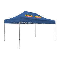 Premium 10′ x 15′ Event Tent Kit with Two Location Full Color Imprint - cobalt