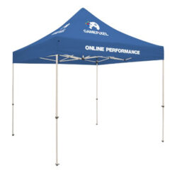 Standard 10′ x 10′ Event Tent Kit with Three Location Full-Color Imprint - cobalt