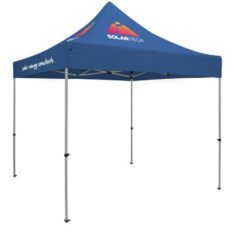 Premium 10′ x 10′ Event Tent Kit with Three Location Full-Color Imprint - cobalt