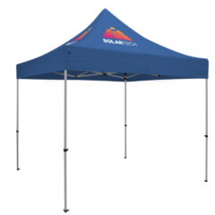 Premium 10′ x 10′ Event Tent Kit with Two Location Full-Color Imprint - cobalt