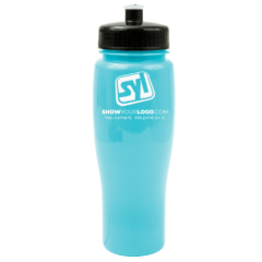 Contour Plastic Water Bottle – 24 oz - contourwaterbottlelightblueblacklid