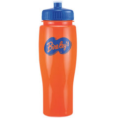 Contour Plastic Water Bottle – 24 oz - contourwaterbottleorangeroyalbluelid