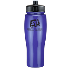 Contour Plastic Water Bottle – 24 oz - contourwaterbottlepurpleblacklid