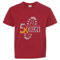 Youth Fruit of the Loom Printed T Shirts - crimson