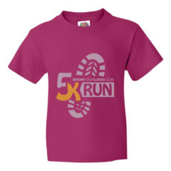 Youth Fruit of the Loom Printed T Shirts - cyber pink