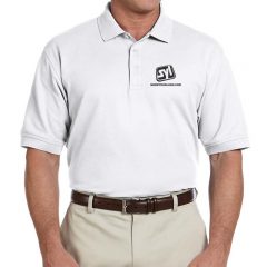 Devon & Jones Pima Pique Polo Shirts with Custom Logo - White