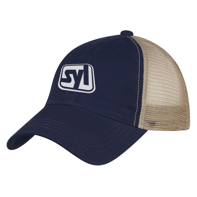 Mesh Trucker Hats - Navy With Khaki