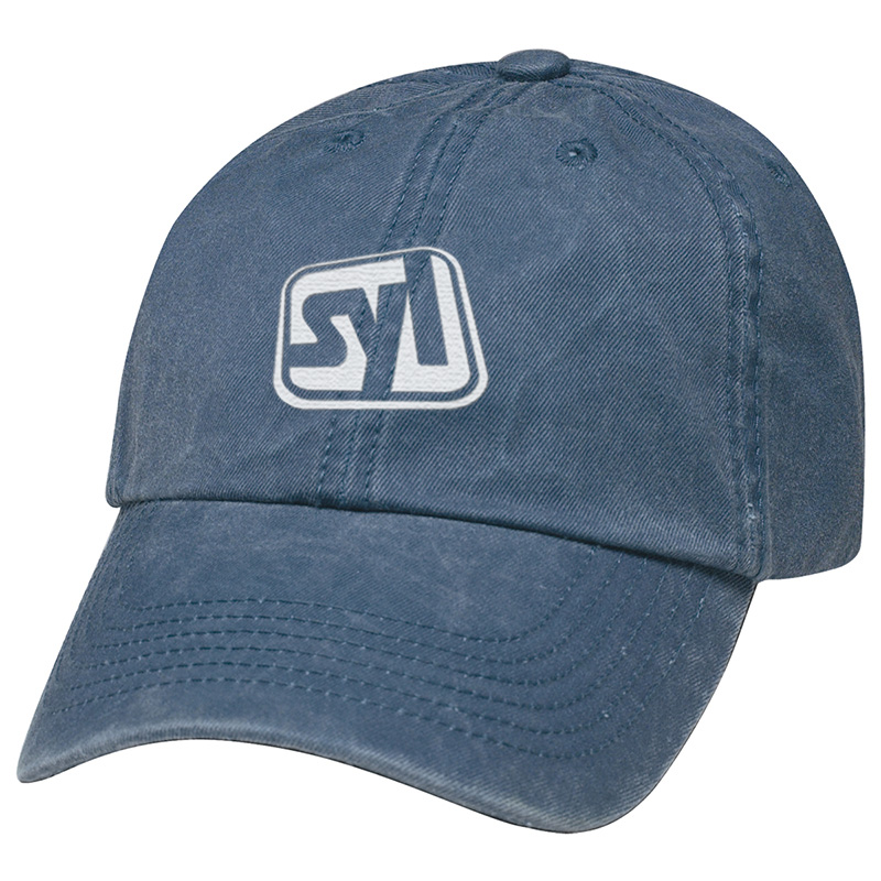 Washed Cotton Twill Cap with Embroidered Logo