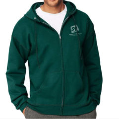 Hanes PrintPro Full Zip Hooded Sweatshirts with Logo - deep forest