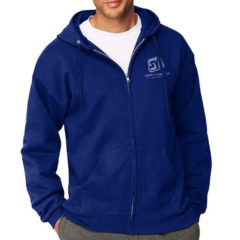 Hanes PrintPro Full Zip Hooded Sweatshirts with Logo - deep royal