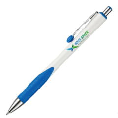 Desoto Prime Retractable Pen - desotoprimewhiteblue