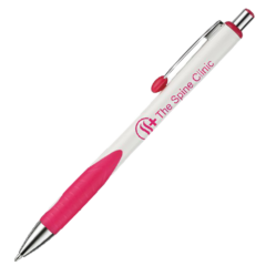 Desoto Prime Retractable Pen - desotoprimewhitepink