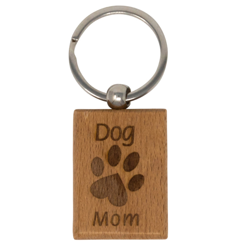 Wood Keychain – Rectangle - dog
