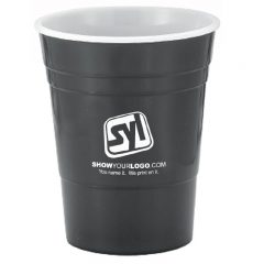 Reusable Hard Plastic Party Cups – 16 oz - Black