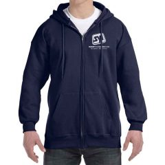 Hanes PrintPro Full Zip Hooded Sweatshirts with Logo - Navy