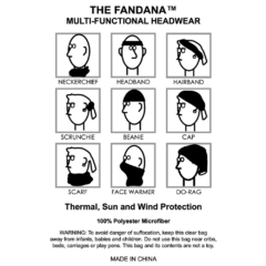The Fandana™ Full Color Gaiter – Overseas Production - fandanaclearpolybagwithinstructions