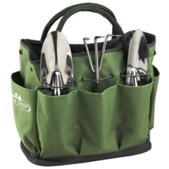 Garden Tote and Tools Set - gardentotetoolsetforestgreen
