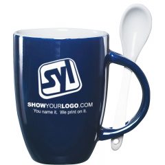 The Spooner Mug – 12 oz - Cobalt With White