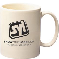 Colored Stoneware Mug With C-Handle – 11 oz - Almond